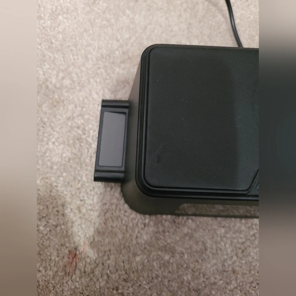 Black LED Clock with Wireless Charger